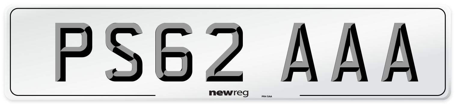 PS62 AAA Number Plate from New Reg